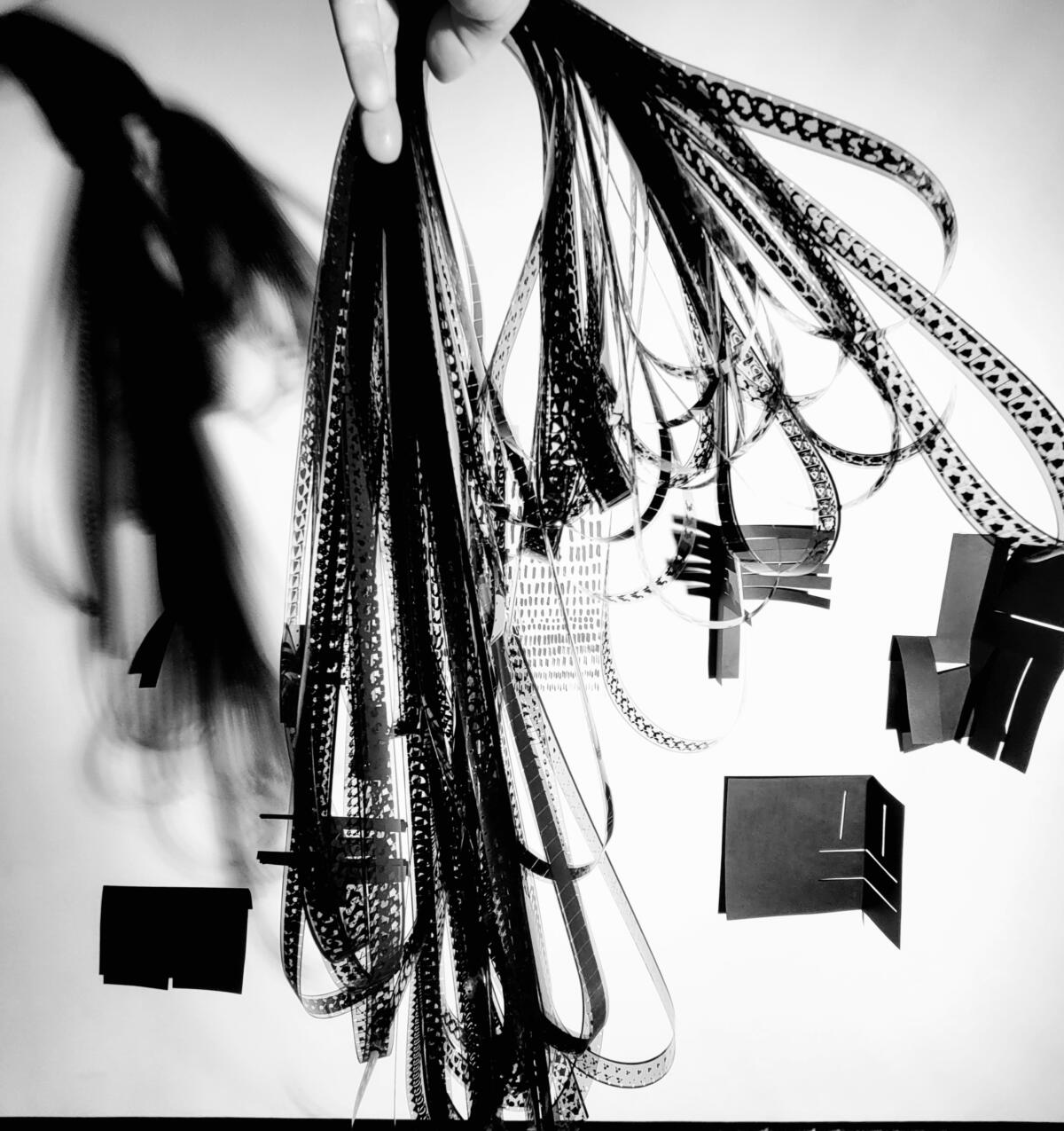 Black and white photo of films.